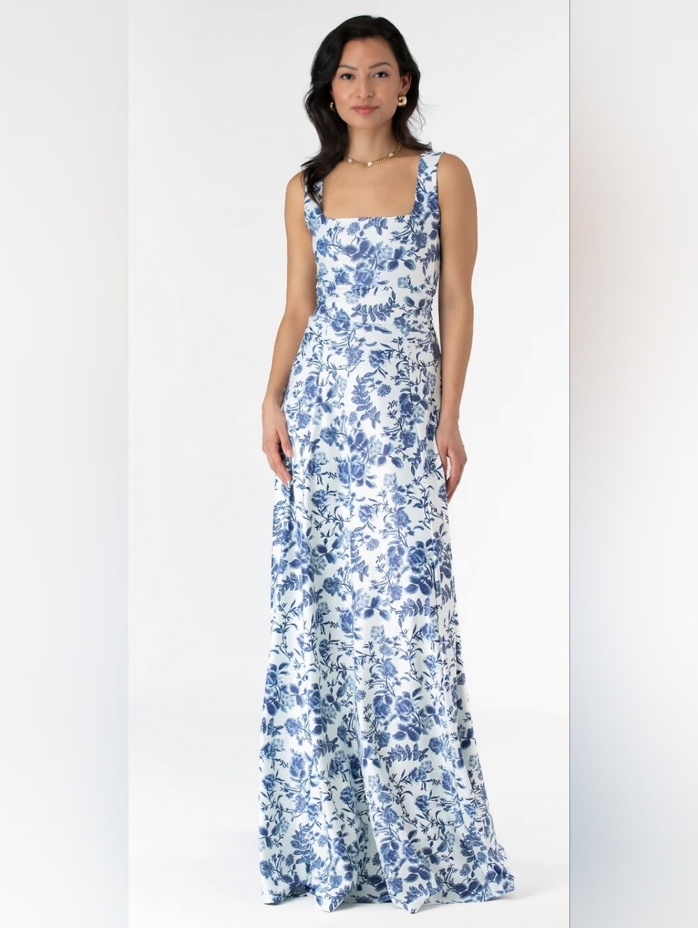 Smith & Quinn Cosette Maxi Dress 4XL Dahlia Crush Blue White Floral Square Neck